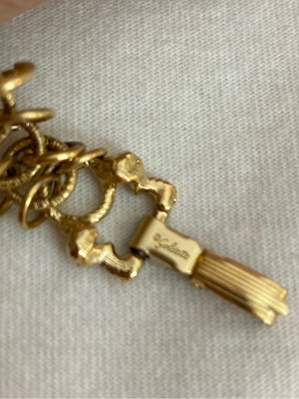 Goldette Signed Vintage Link Gold Tone Bracelet